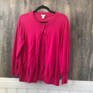 J. Crew Clare  cardigan sweater in pink size XL